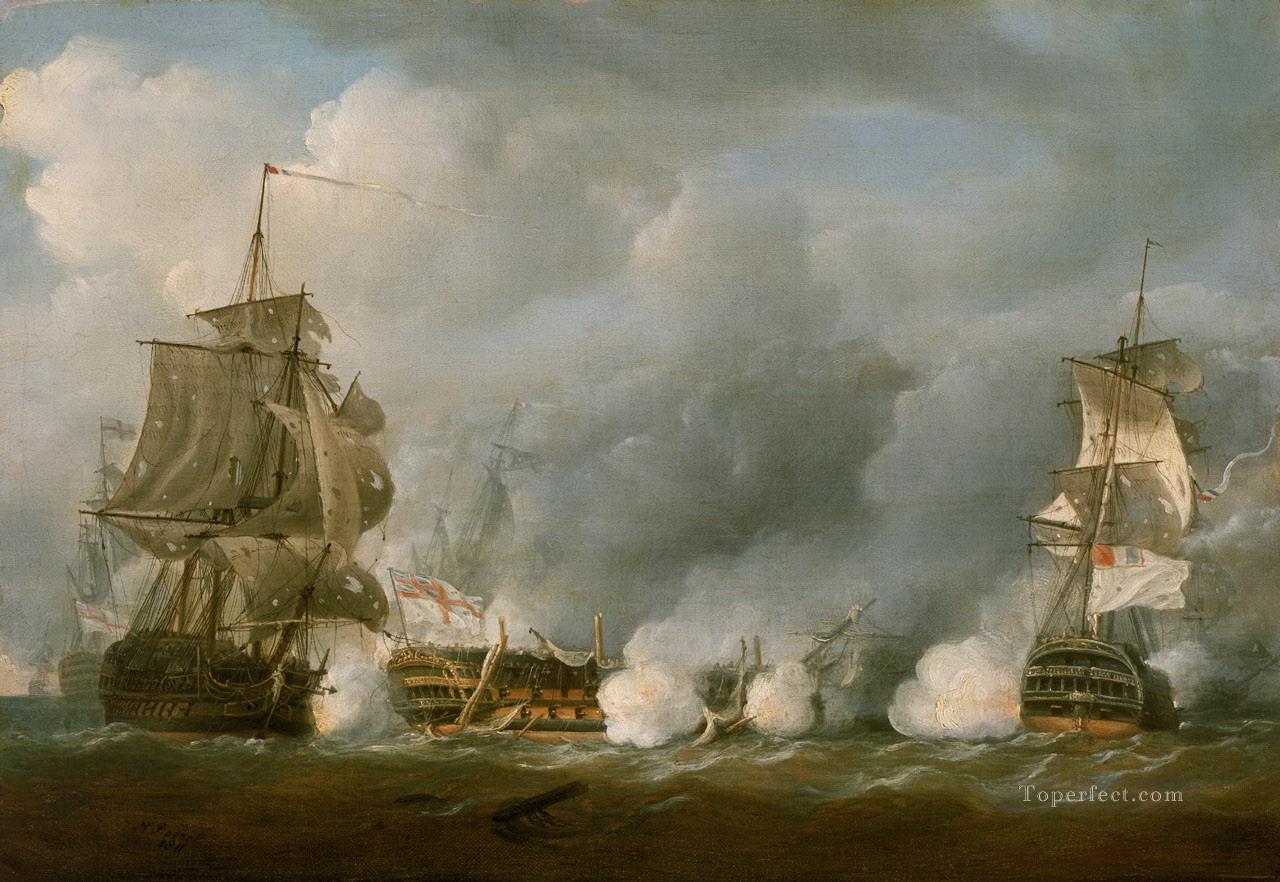 Pocock Glorious Naval Battle Oil Paintings